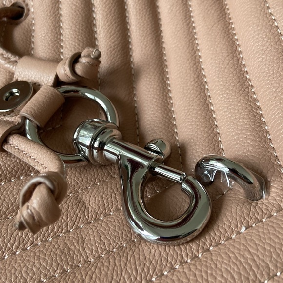 Rebecca Minkoff leather quilted backpack Edie Flap bag neutral minimalist gift main image 5